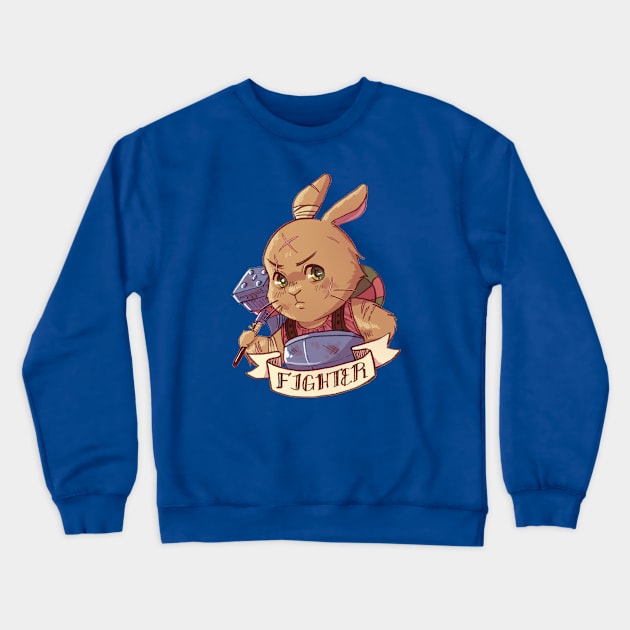 Fighter - TTRPG Buns Series Crewneck Sweatshirt by ShoonaBee